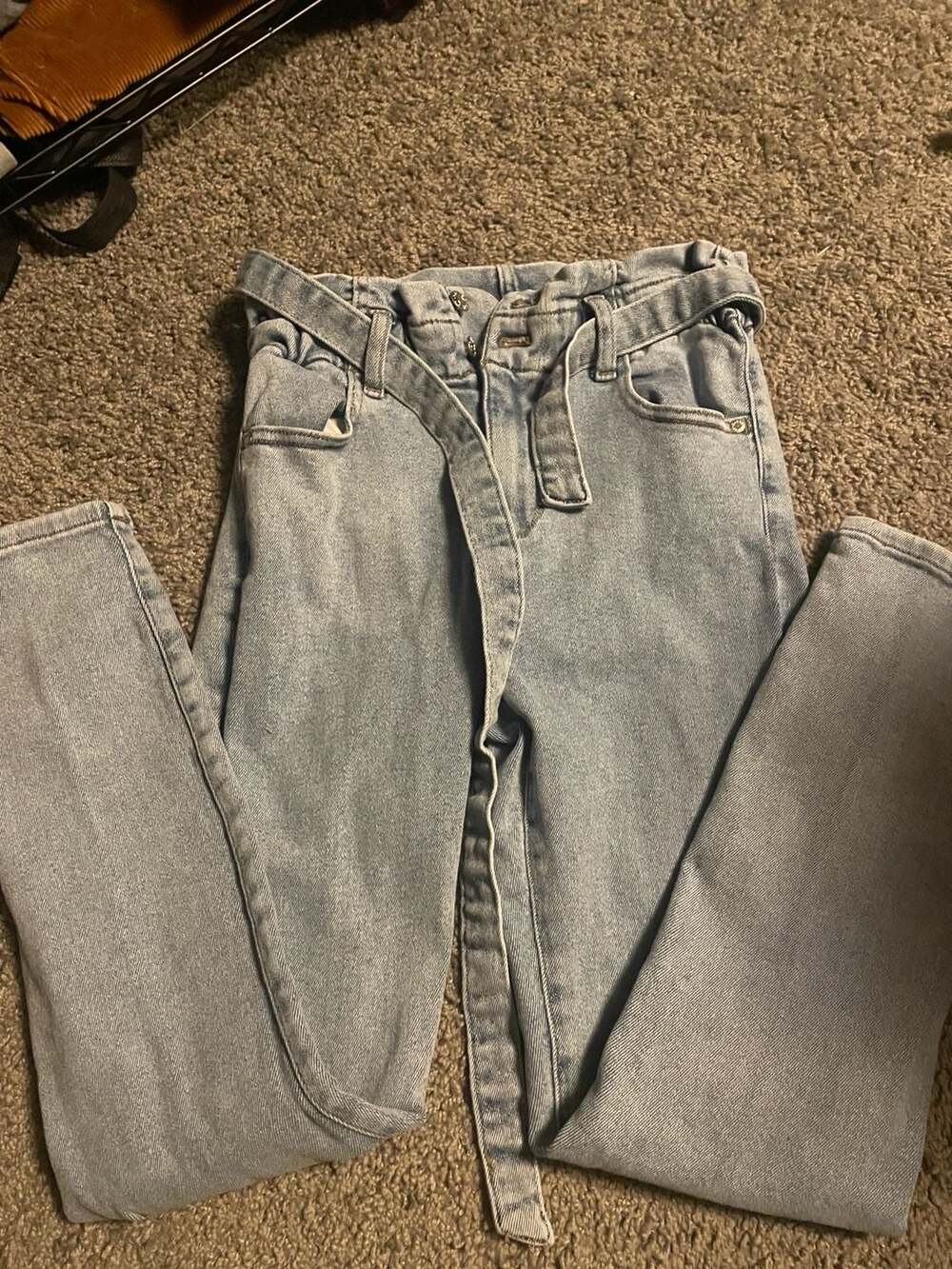 Guess Los Angeles Paperbag Waist Skinny Jeans with Belt